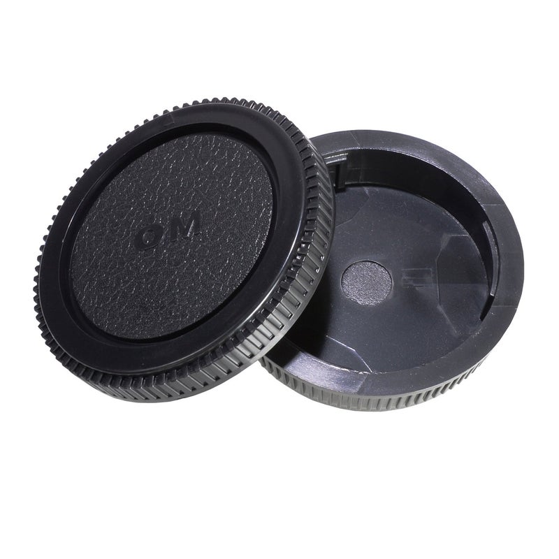 CamDesign Rear Lens Cap and Body Cap Set Compatible with Olympus OM System fits OM-1, OM-2, OM-3, OM-4, OM-10, OM-20, OM-30, OM-40, OM-G Cameras and OM Lens Systems - Image 1